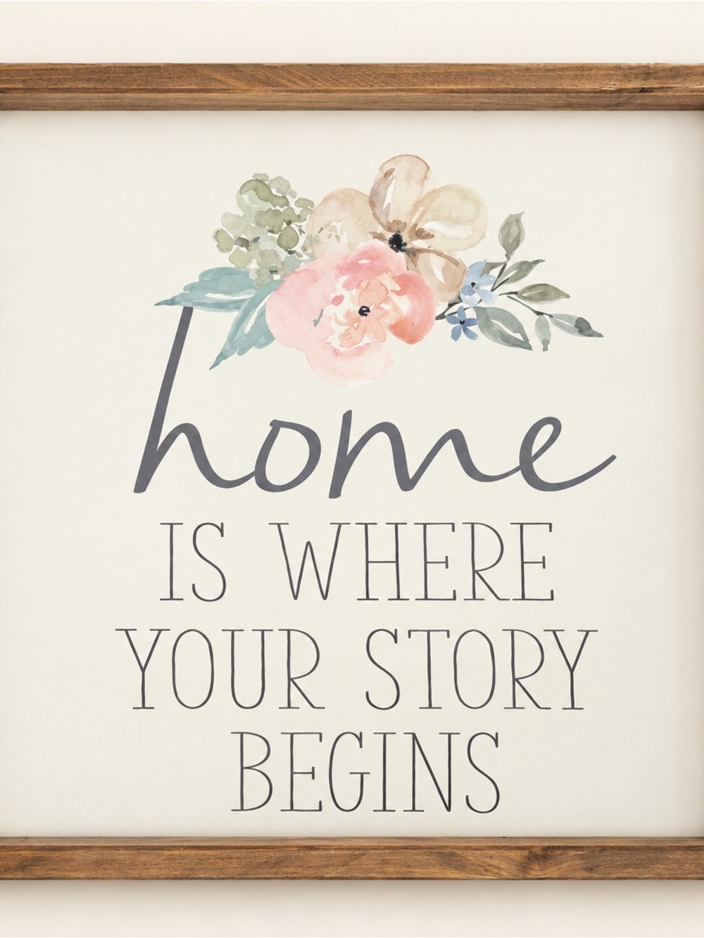 Floral 'Home Is Where Your Story Begins' Wall Art - Pink & Green